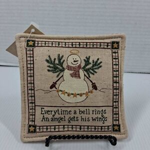 Alice's Cottage Spiced Mug Mat Snowman Angel Bell Wings Scented Coaster NEW